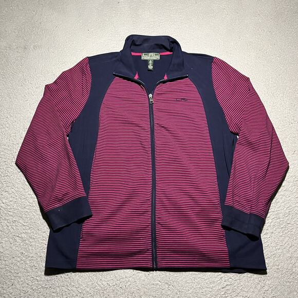 Ralph Lauren Jackets & Blazers - LRL Lauren Active Ralph Lauren Womens Jacket Size 1X Blue Pink Stripe Full Zip